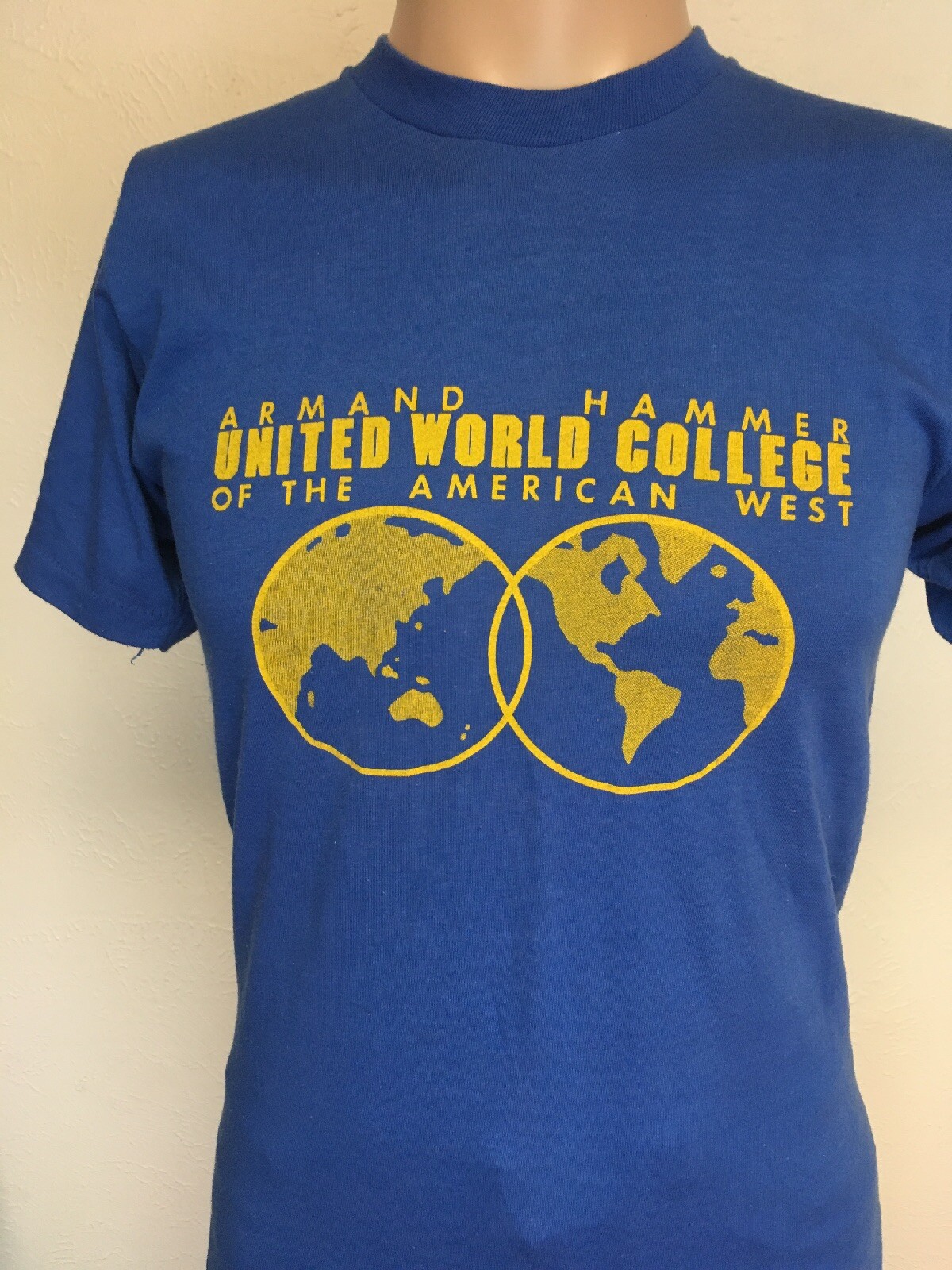 VTG 80s SCREEN STARS ARMAND HAMMER UNITED WORLD COLLEGE T SHIRT Royal Blue USA S eBay