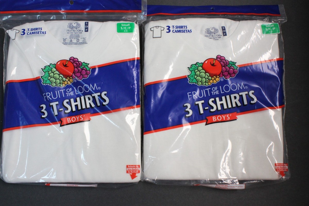 6 Pack Fruit of the Loom Boys' Cotton T-Shirt Small 2-4 T