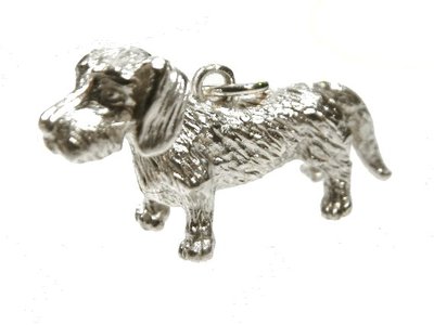 Anhänger Dackel Silber 925       ca. 18g Massiv Rauhaar Teckel Hund