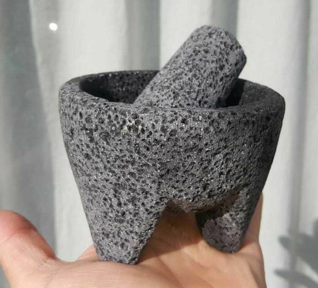 MEXICAN PRE COLUMBIAN MAYA STYLE STONE MOLCAJETE MORTAR SALSA GRINDER