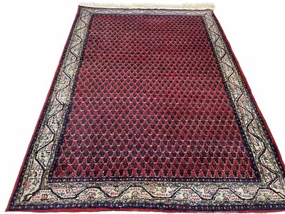 Wunderschöne Sarough Mir Extrem Feiner Handgeknüpfter Teppich 185x125 Schön Rot