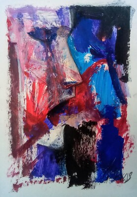 Bild '' Mensche'' Papier 70 x 50 cm,Acryl, soft Pastell, Original Bild von Aljona.