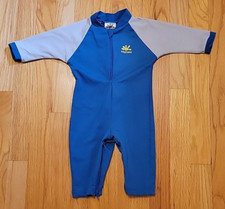 NoZone Baby 6-12 Month Fiji Sun Protective One Piece Swimsuit Blue Gray