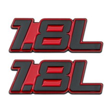 2x Metal Car Body Black Red 1.8l Logo Car Engine Emblem V6 V8 Suv Sport Badge