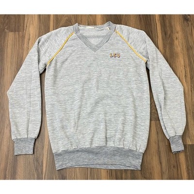 VTG 80s Renelle Exclusive New York LSU Tiger cotton pullover sweater sweatshirt 