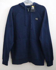 Under Armour 1357111-408 Men's Sz M Navy Blue Rival Fleece Full Zip Hoodie