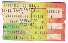Tom Petty Fabulous Poodles 11/21/79 Cincinnati OH Palace Theatre Ticket Stub