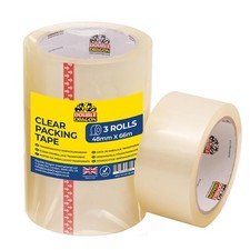 Clear Packaging Tape 48mm wide 66m long (3 Rolls) Heavy Duty Parcel Cellotape