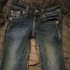 Miss Me girls jeans size 7 youth. 25" waist X 30" length.
