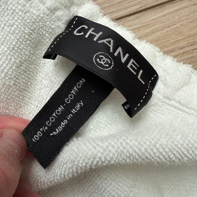 CHANEL AIRLINES ビーチタオル CHANEL Airlines 2016 CC Logo Terry Beach Towel White 100% Cotton