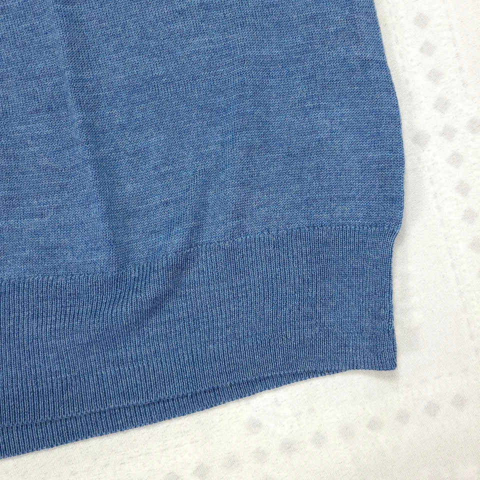 Jos A Bank V Neck Sweater 2XL Tall 2XLT Tailored Fit Merino Wool Blue NWT #U39 - Image 4 of 4