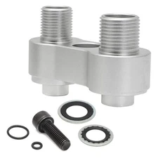 Motoparty AC Compressor Adapter for LS GM R4 Fitting - Goes Straight To 2 Male 
