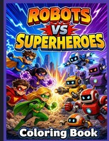 Amber Hill | Robots Vs Superheroes Coloring Book | Taschenbuch | Englisch (2023)