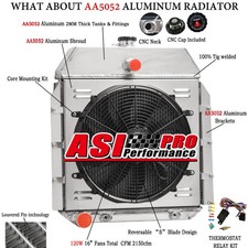 4row Aluminum Radiator Shroud Fan Fits 1941-1949 International Pickup Truck L6