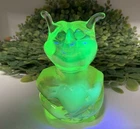 Vintage Fenton Vaseline Uranium Glass Love Luv Bug Figurine Art Statue RARE MINT