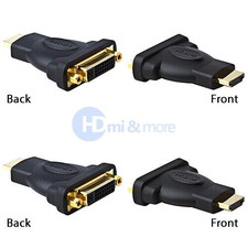 HDMI Male to DVI-D Female Adapter Gold Plated Connector - LOT of 2
