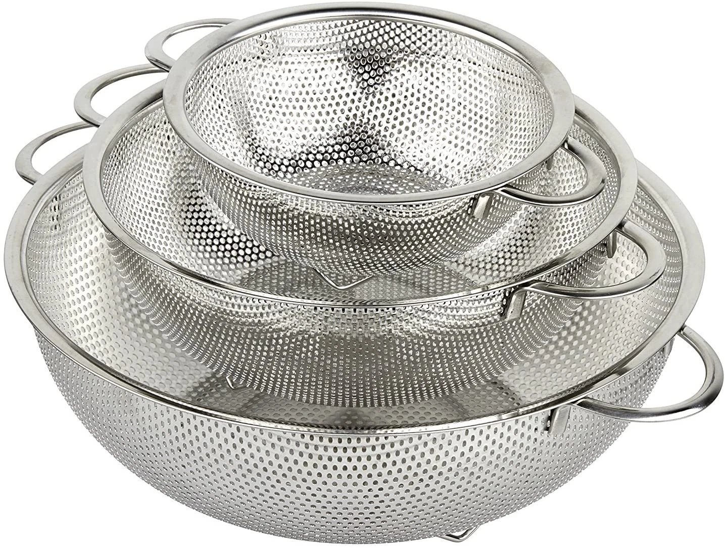 3-Piece Stainless Steel Mesh Micro-Perforated Strainer Colander Set (1-Quart, 2.
Opens in a new wind