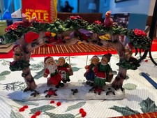 Unbranded Christmas Tree Shops Polyresin Santa, Mrs. Claus, & Children on Swings