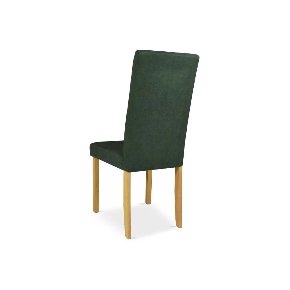 Sedia Tom in legno colore rovere con seduta in tessuto colore verde - Immagine 4 di 4