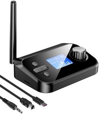 Bluetooth Transmitter for TV Dual Headphones, Adapter small, Black