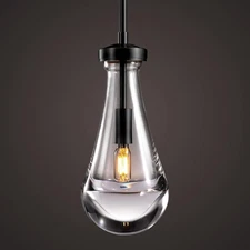 1 Light Raindrop Pendant Lights Black Ceiling Chandelier Kitchen island Fixture