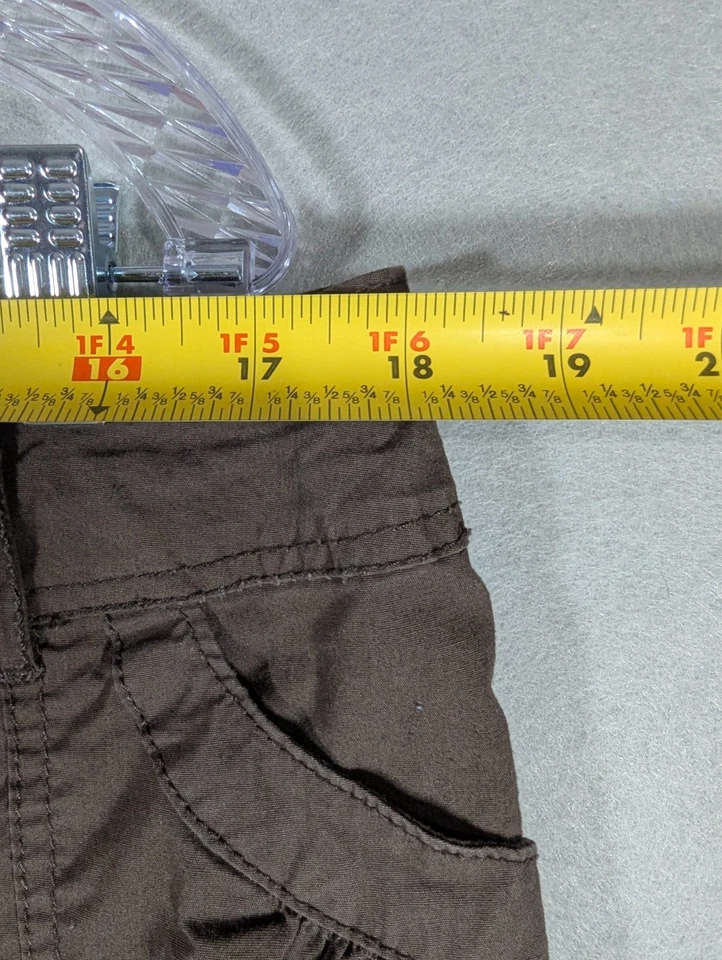 Shorts Lane Bryant Feminino 16 Marrom Elástico Frente Plana Casual Mistura de Algodão Verão - Imagem 3 de 4