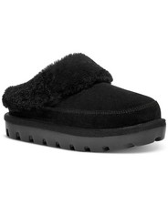 NEW Koolaburra by UGG Women's Size 7 Faux Fur Trim Tizzey Slipper Black Suede