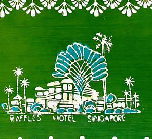 RAFFLES Historic Luxe Hotel Singapore Vintage Batik 4 Pc Placemat & Napkin Set