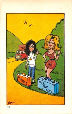 GEMISCHTE COMIC POSTKARTE WANDERER WITZ GUT PLUS SEHR GUT