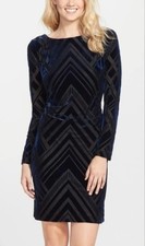 VINCE Camuto Women's Dark Blue  Dress  With  Long  Sleeve .Size 4