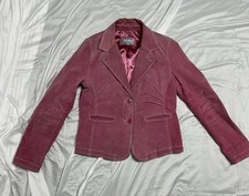 Rare Vintage WILSONS MAXIMA Suede Jacket Bubblegum Pink Stitched Dart Women Sz L