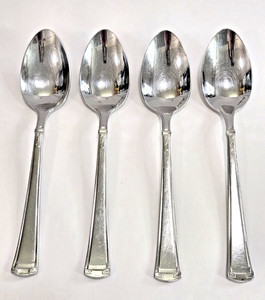 4 Soup Oval Spoons Villeroy & Boch Paloma Picasso Agrigento Stainless Flatware*
