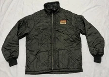 Big Smith Jacket Vintage L U.S.A Made Dark Olive Quilted Insulated Full Zip