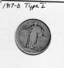 1917 D Type 1  25C Standing Liberty Quarter