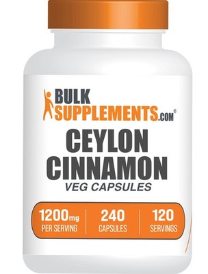 BulkSupplements Cinnamon Bark Capsules - 1200mg per Serving - 240 Capsules