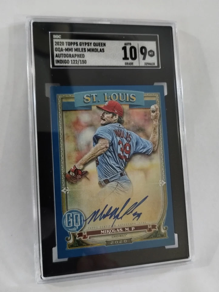2020 Miles Mikolas Topps Gypsy Queen GQA-MMI AUTO Indigo 122/150 SGC 10/9 - Image 2 of 4