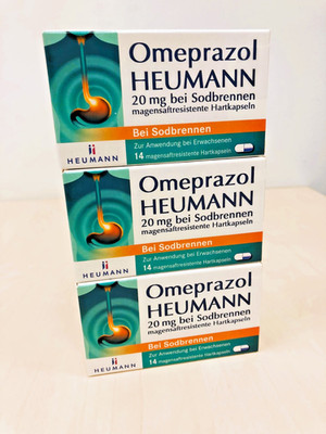 3x OMEPRAZOL Heumann 20mg bei Sodbrennen 14 Hartkapseln SPAR-SET PZN 7516480