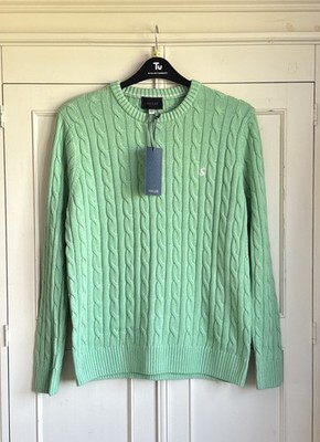 Joules Damenpullover grün Zopfmuster ~ 100 % Baumwolle Größe 16 ~ brandneu mit Etikett