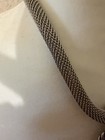 Vintage 1980's SNAPPER Silver  Mesh Rope Necklace with Black Crystal Inset Retro — photo 3