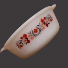 Fire King Primrose Milk Glass Casserole Dish Vintage Bakeware MCM 1960s Cottage