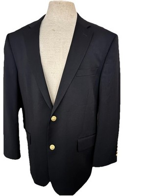 Saddlebred Men's 46S Navy Blue Wool Blend Blazer