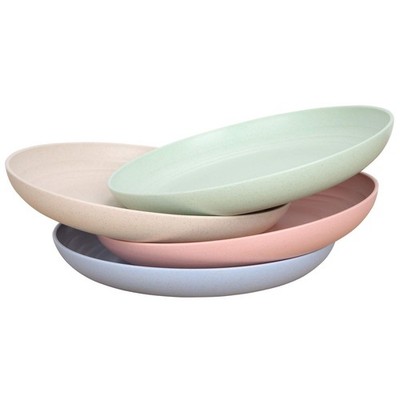 LuckyZone 7.8 Inches Unbreakable Wheat Straw Plates - Reusable Plate Set - Dishw