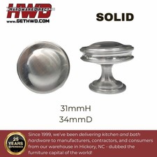 Knob Pull Round Kitchen Bathroom Cabinet Hardware Brushed Nickel HWD Classic