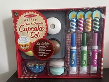 Melissa Doug Bake and Decorate Cupcake Set Kids Unisex Multicolor Wooden Toy