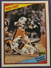 1984 Topps FB #166 Franco Harris Instant Replay Pittsburgh Steelers WAX STAIN