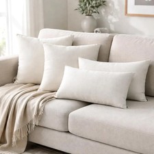 Set of 2 Ivory Linen Throw / Lumbar Pillow Cover - Ivory Linen