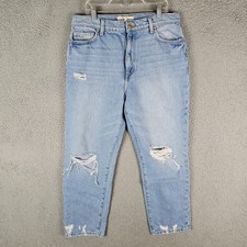 Current Elliott Cropped Jeans Women  s Size 30 High Rise Distressed CE1013CN14