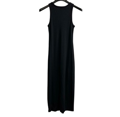 black fitted tank dress Black Ribbed Tank Dress