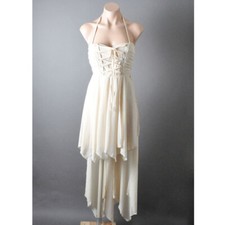 Lace Up Corset Bustier Renaissance Fairy Tale Handkerchief Ballet Gown Dress