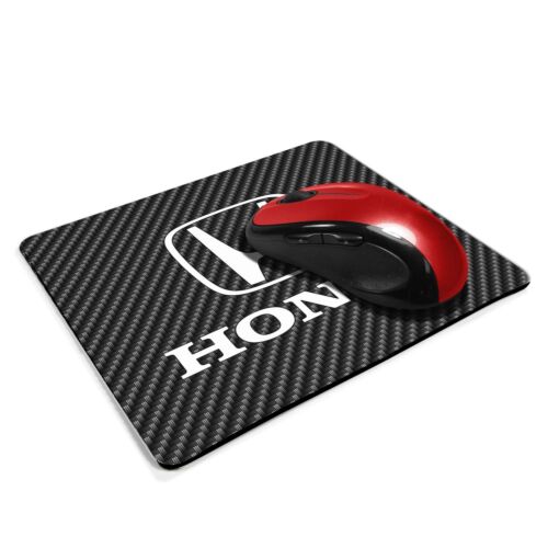 Honda Logo Black Carbon Fiber Texture Graphic PC Mouse Pad - Picture 2 of 3